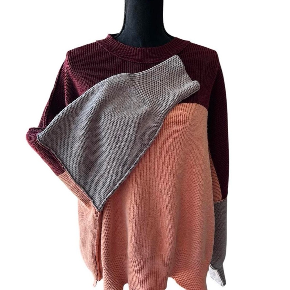 FREE PEOPLE oversized  Easy Street Color block sweater